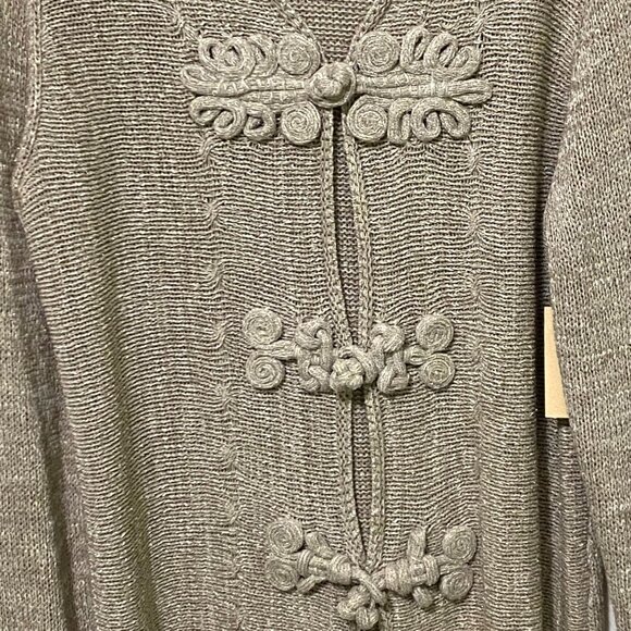Coldwater Creek Shimmer Cardigan Womens L Holiday Ornate Glam Sparkly Mature - Picture 3 of 9